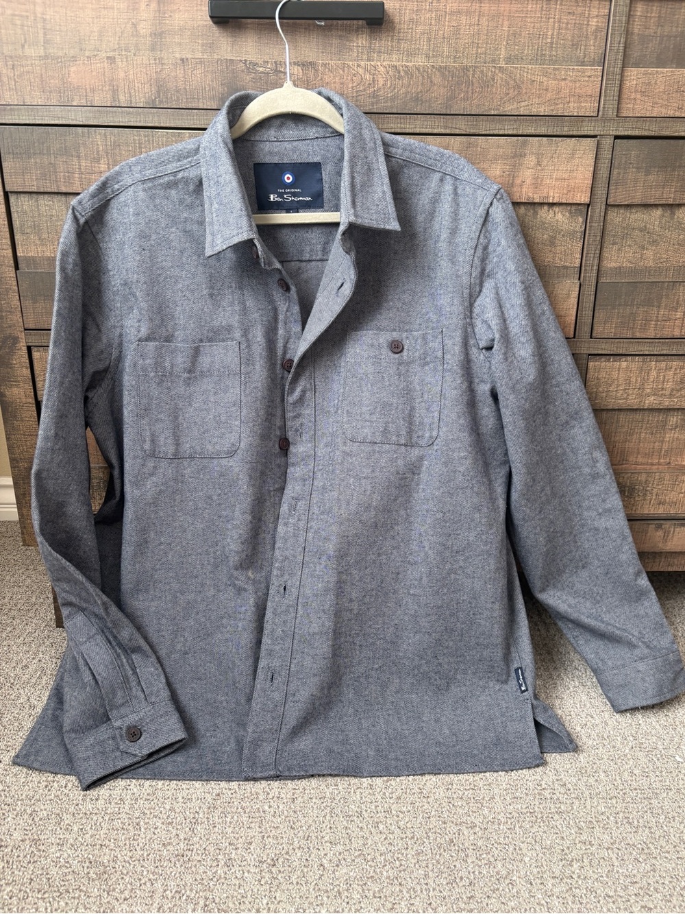 Ben Sherman Grey Button-Front Shirt Jacket